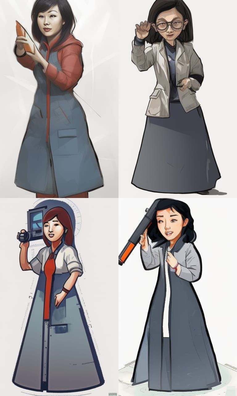 North Korean Scientists with Mom: 8K Concept Art
