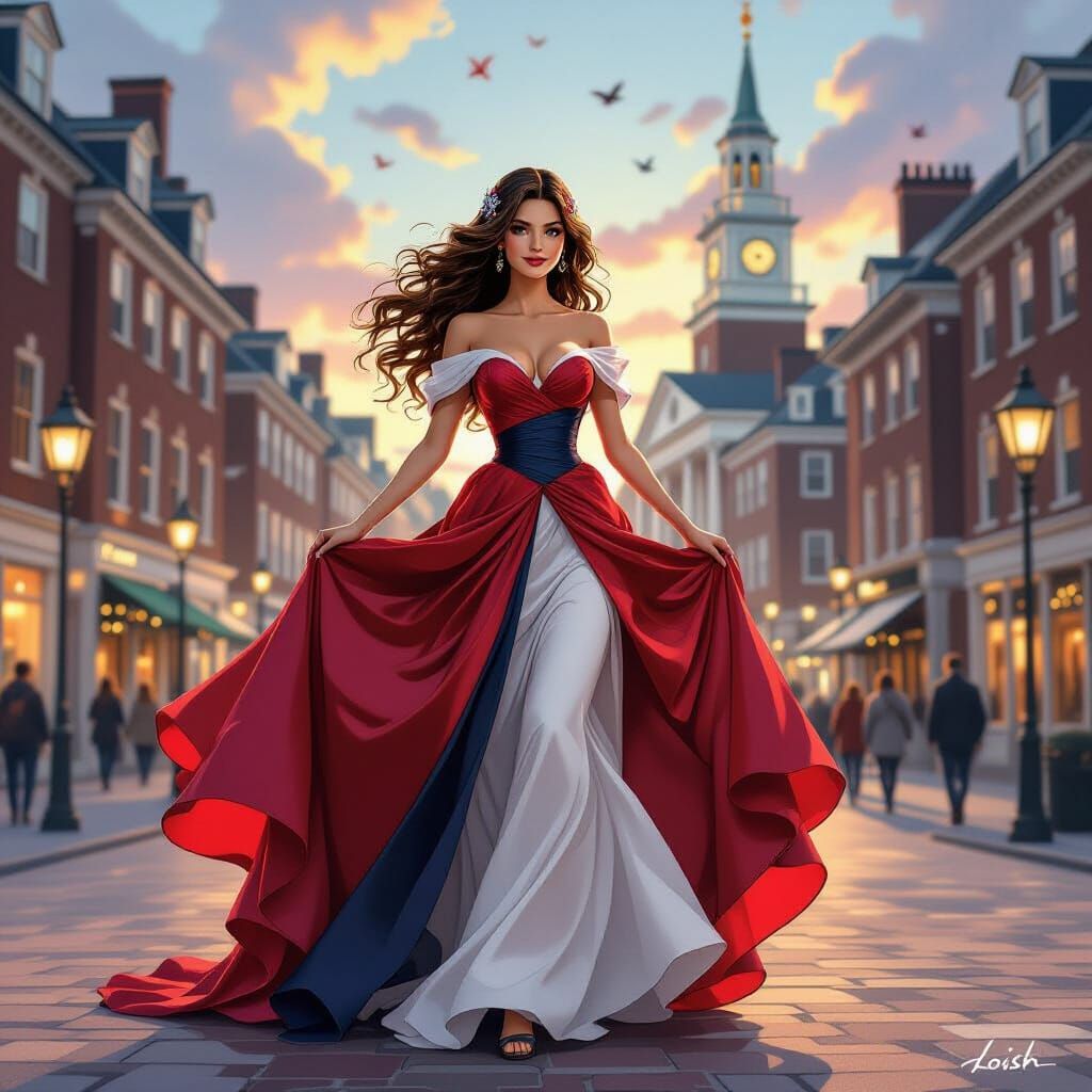 Boston as Ethereal Spirit in Concept Art Style