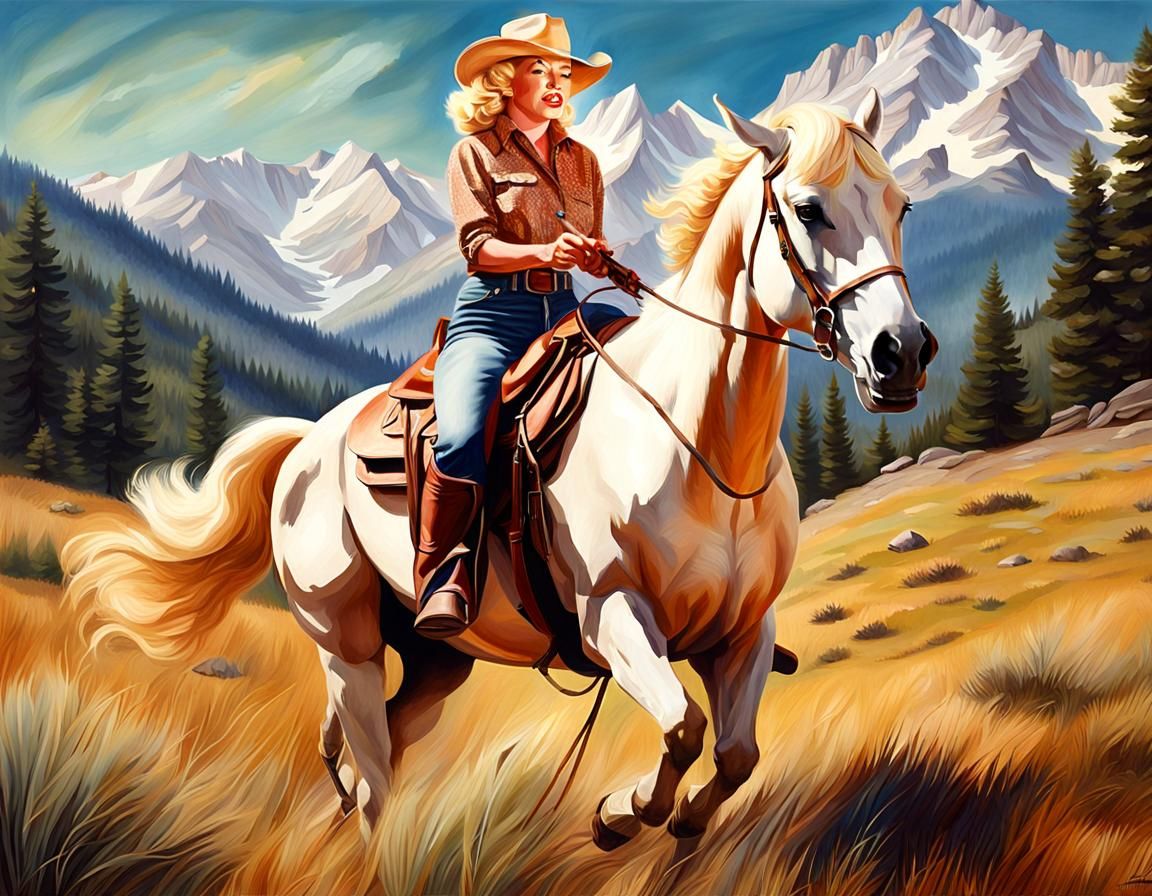 Marilyn Monroe as Cowgirl in Mountain Meadow