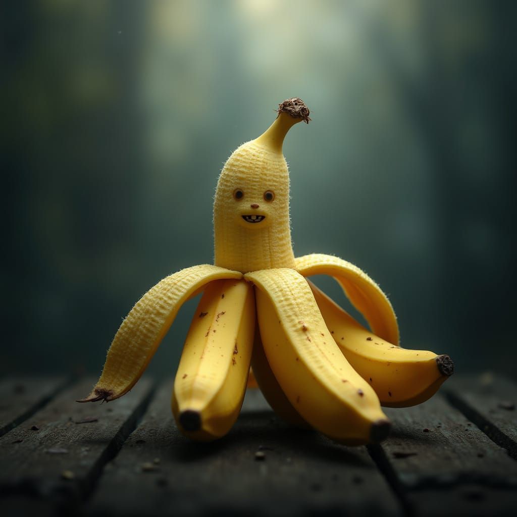 Hyperrealistic Banana in Moody, Cinematic Lighting