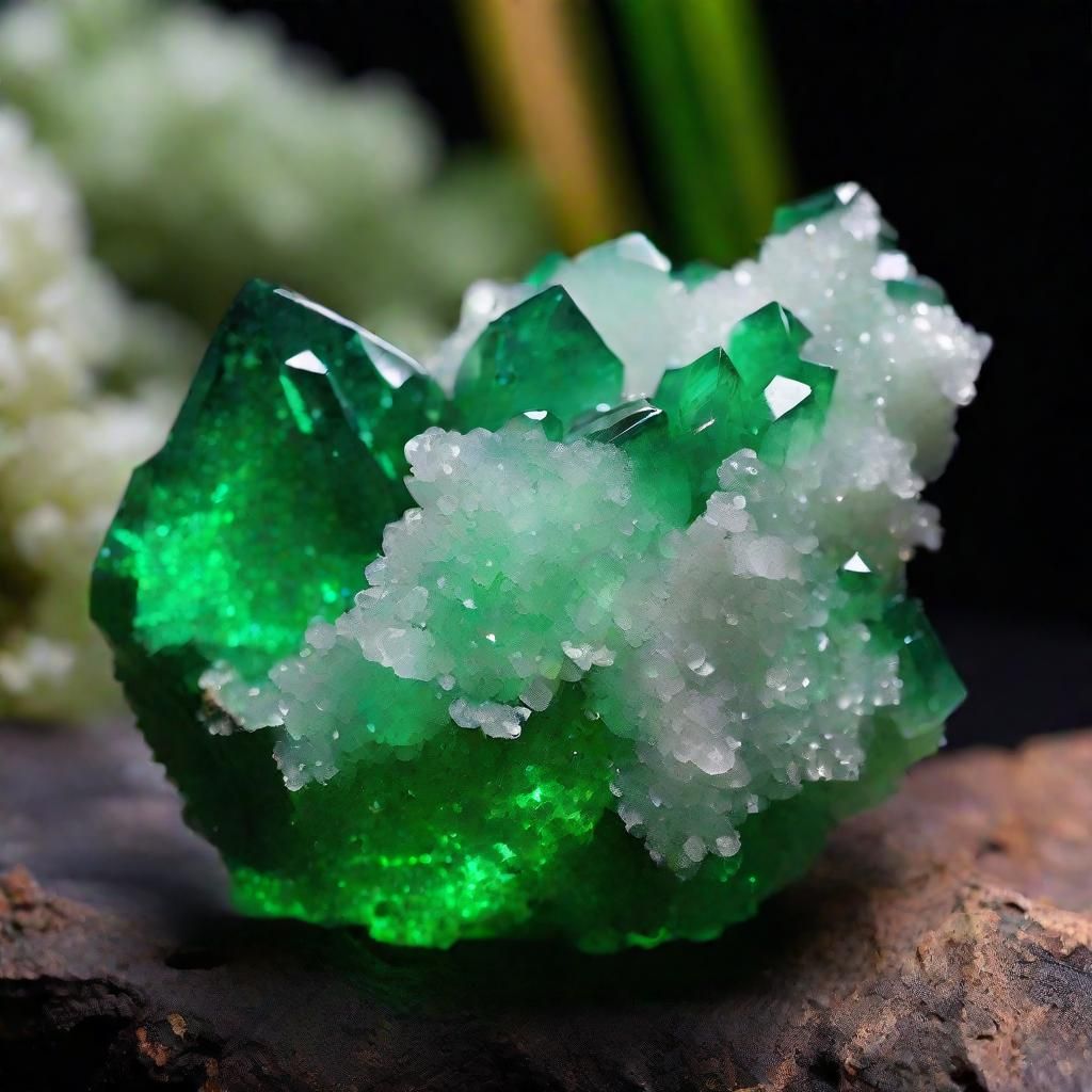 Glowing Emerald Quartz Druzy Crystal Cave