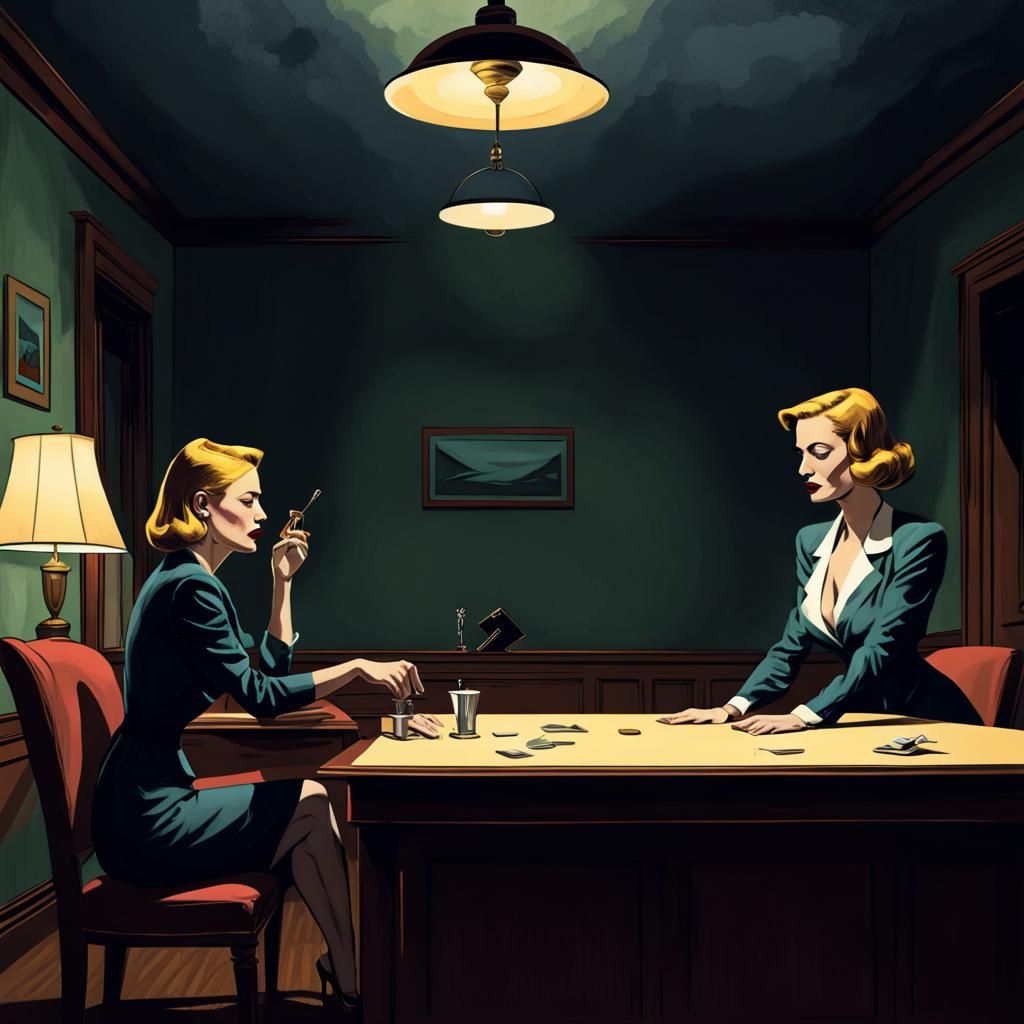 Surreal Edward Hopper-Inspired Comic Poster