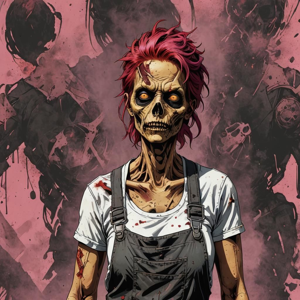 Scared Ghoul Girl in Pop Art Style