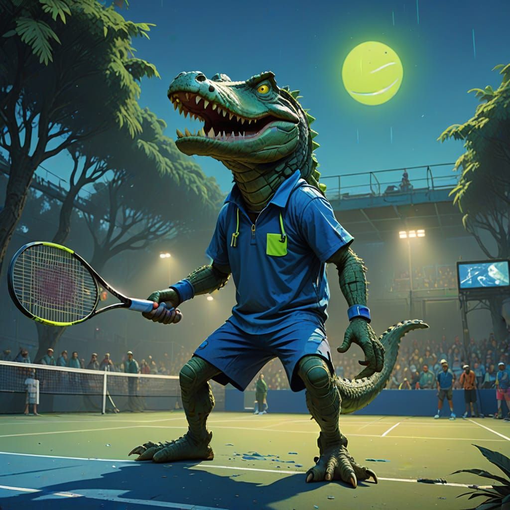 Vibrant Crocodile Tennis Pro in Electric Blue