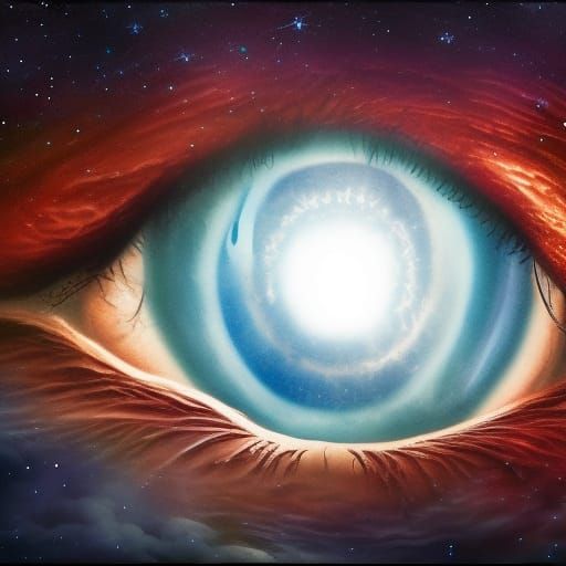 Crying Eye Filled with Stars: Fantasy Concept Art