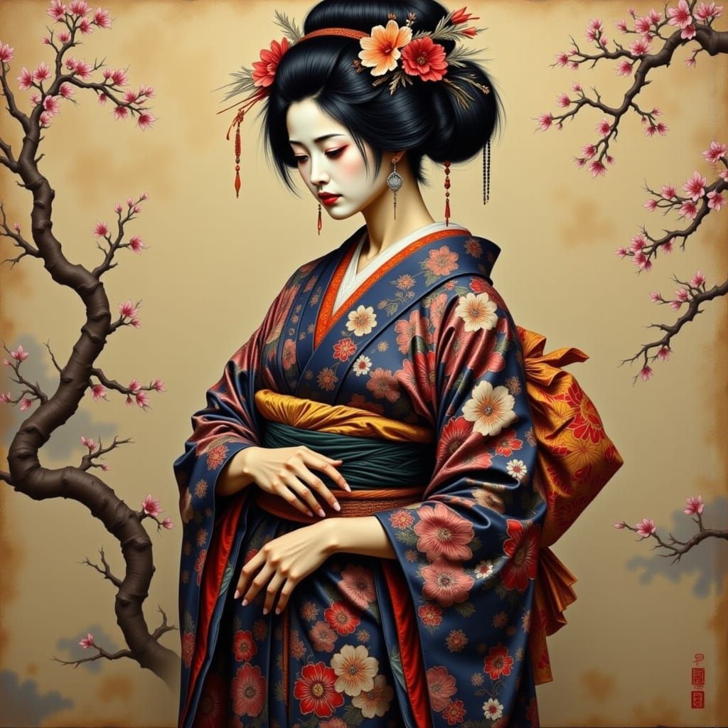 Cowgirl Geisha Hybrid in a Western Landscape