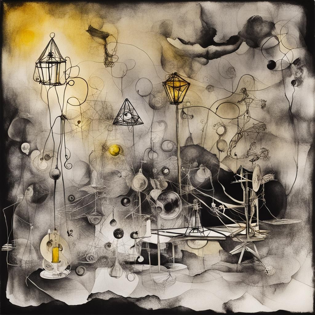 Surreal Rayograph: Luminous Fairy in Child's Drawing