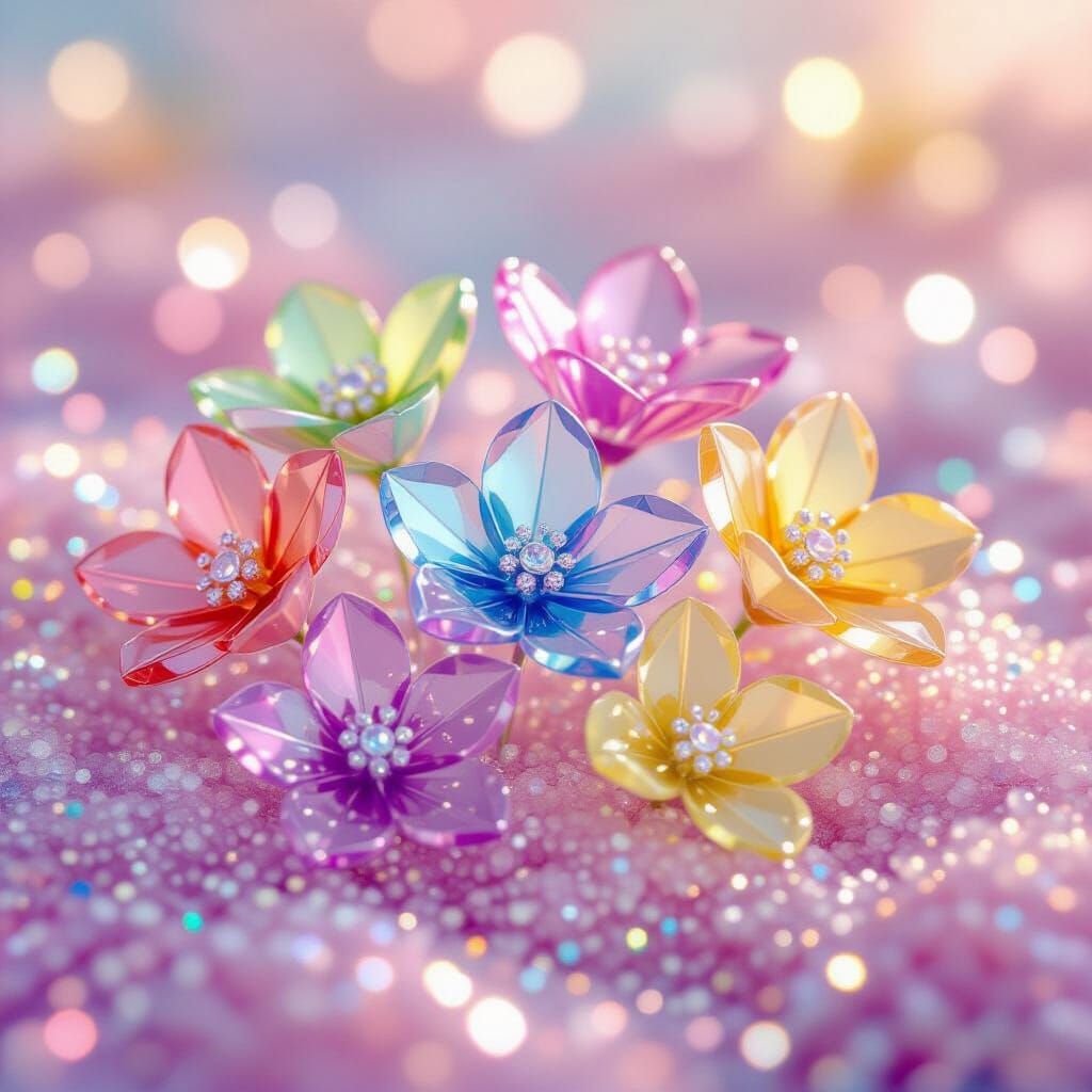 Rainbow Candy Flowers in Pastel Hues