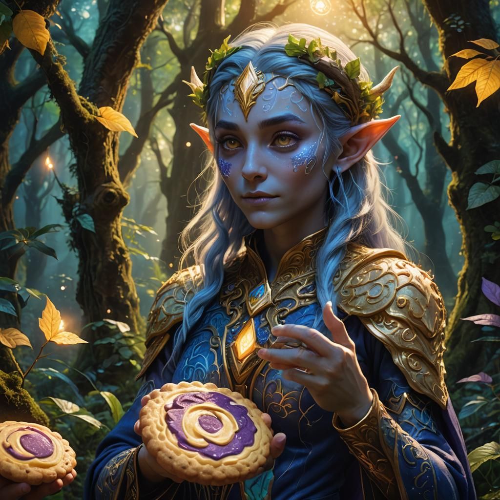 Earth Elf Holding a Glowing Cookie