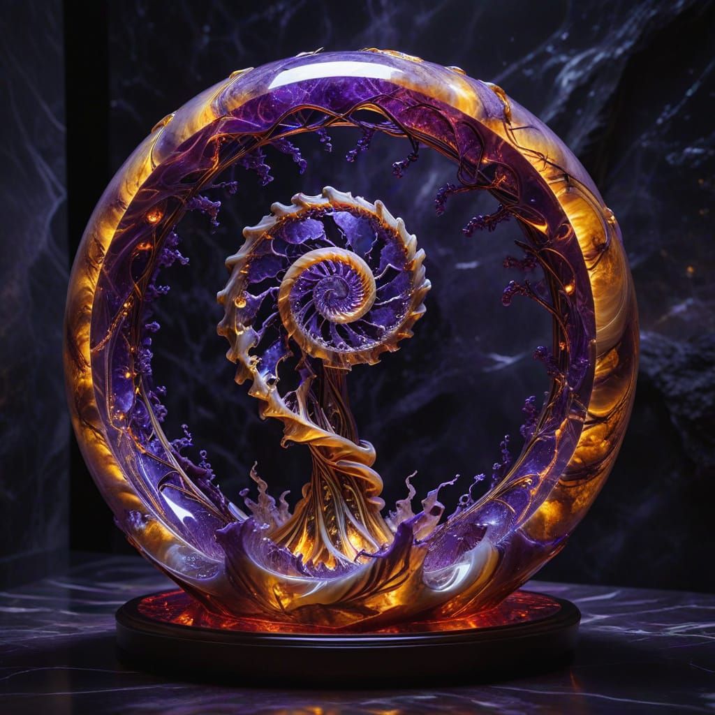 Marble Frame with Intricate Helix Network