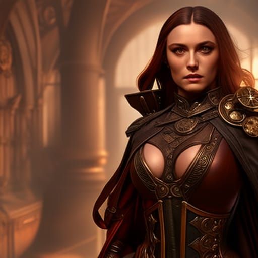 Steampunk Playmate in 13th Century Setting