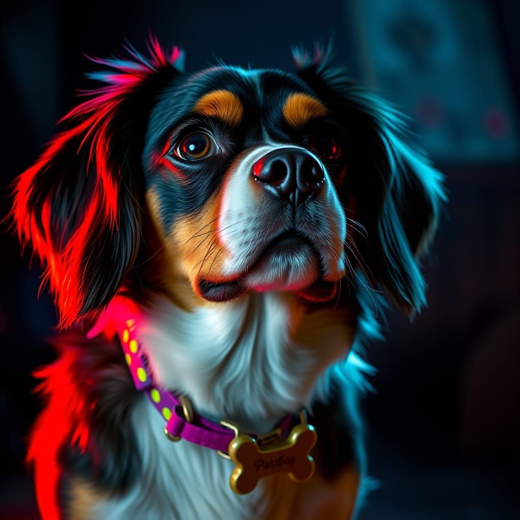Cavalier King Charles Spaniel in Dark Fantasy Style