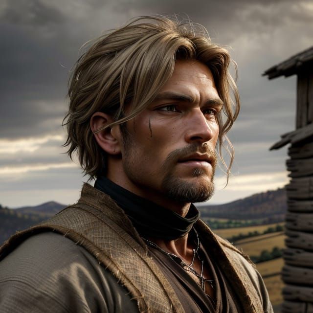 The powerfully built serf