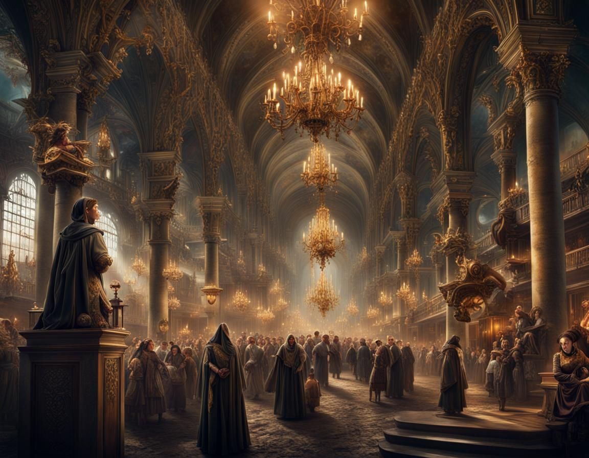 Bishop Reads Mass for Carnival in Digital Painting