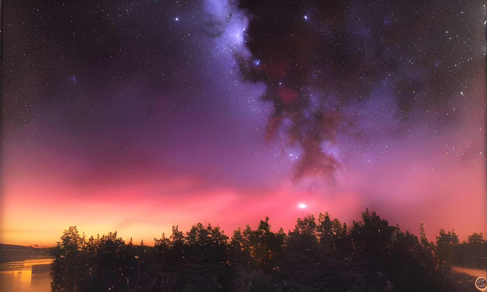 Bloody Aurora Borealis in Deep Red and Black