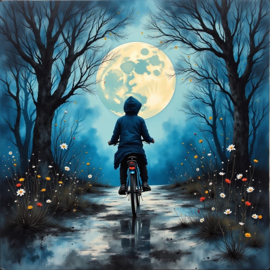 riding to the moon