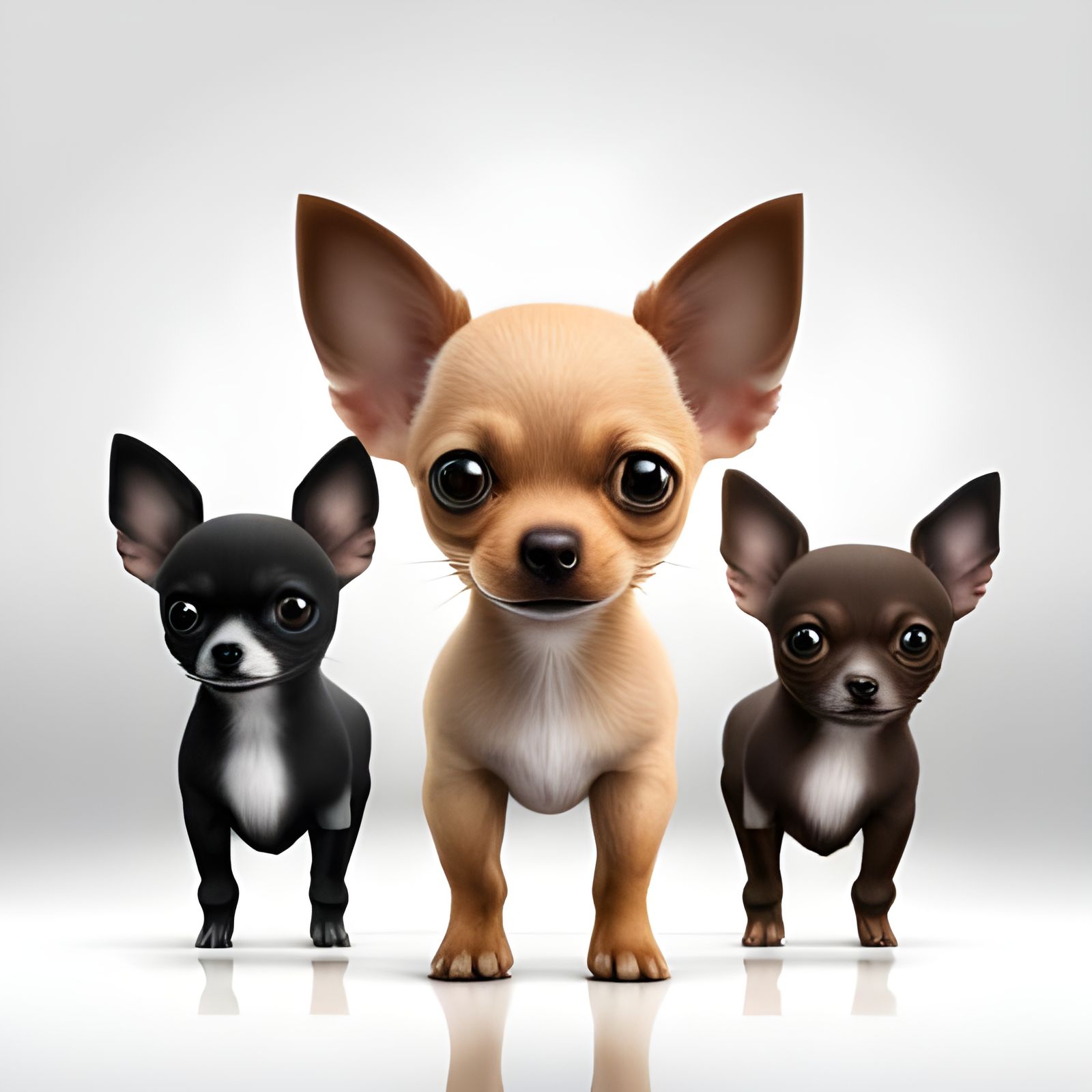 Frisky Chihuahua Puppies Prancing: Hyperreal Photography