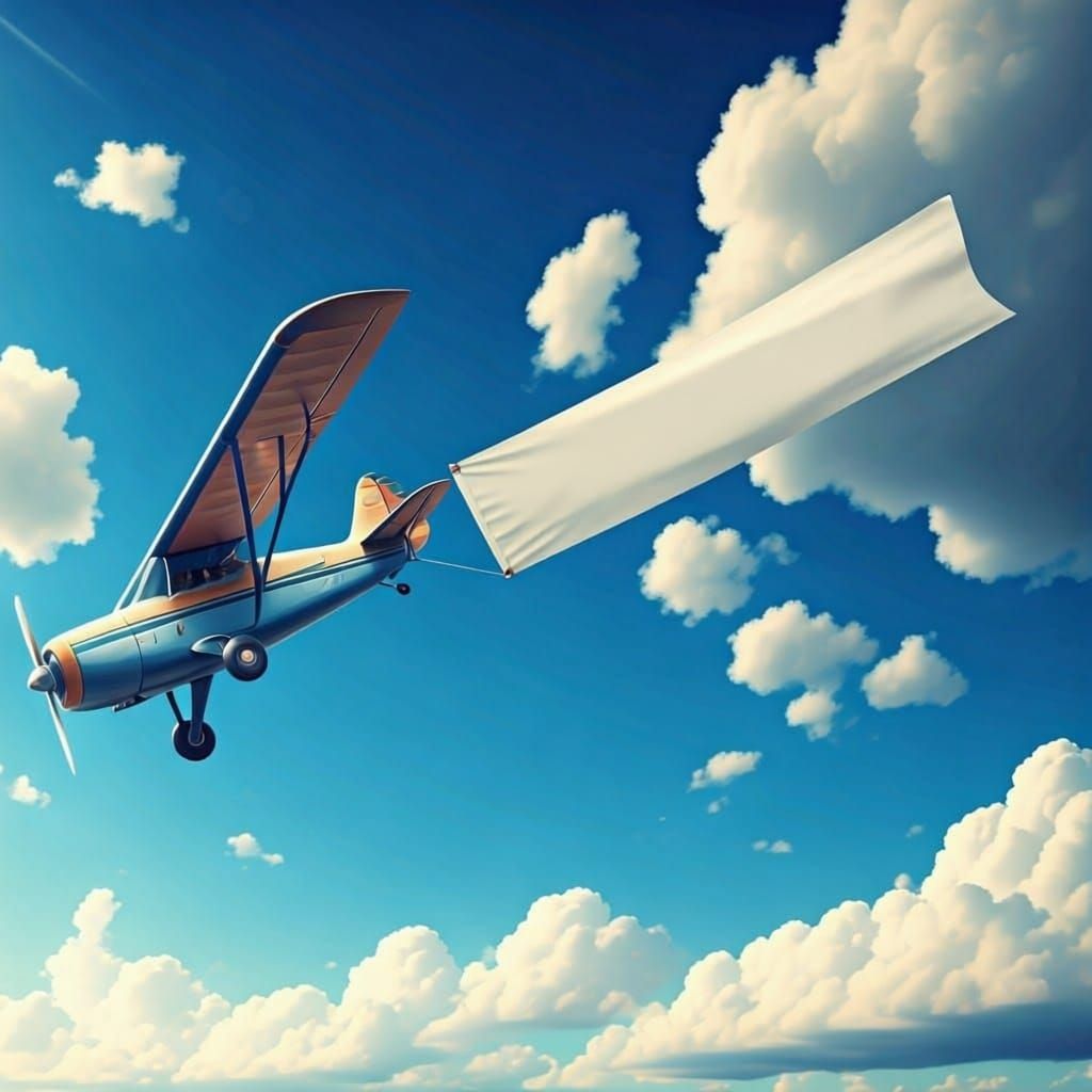 High-Flying Plane with "You're Welcome" Banner