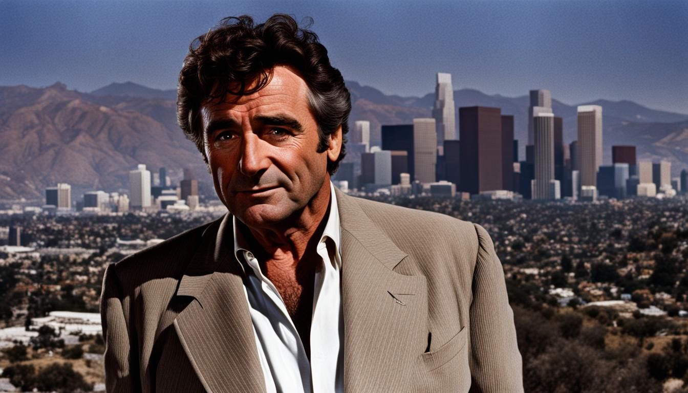 Peter Falk as Columbo in Los Angeles Portrait