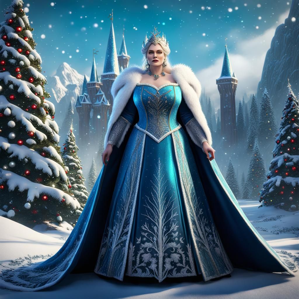 Snow Queen in Winter Wonderland: Fantasy Concept Art