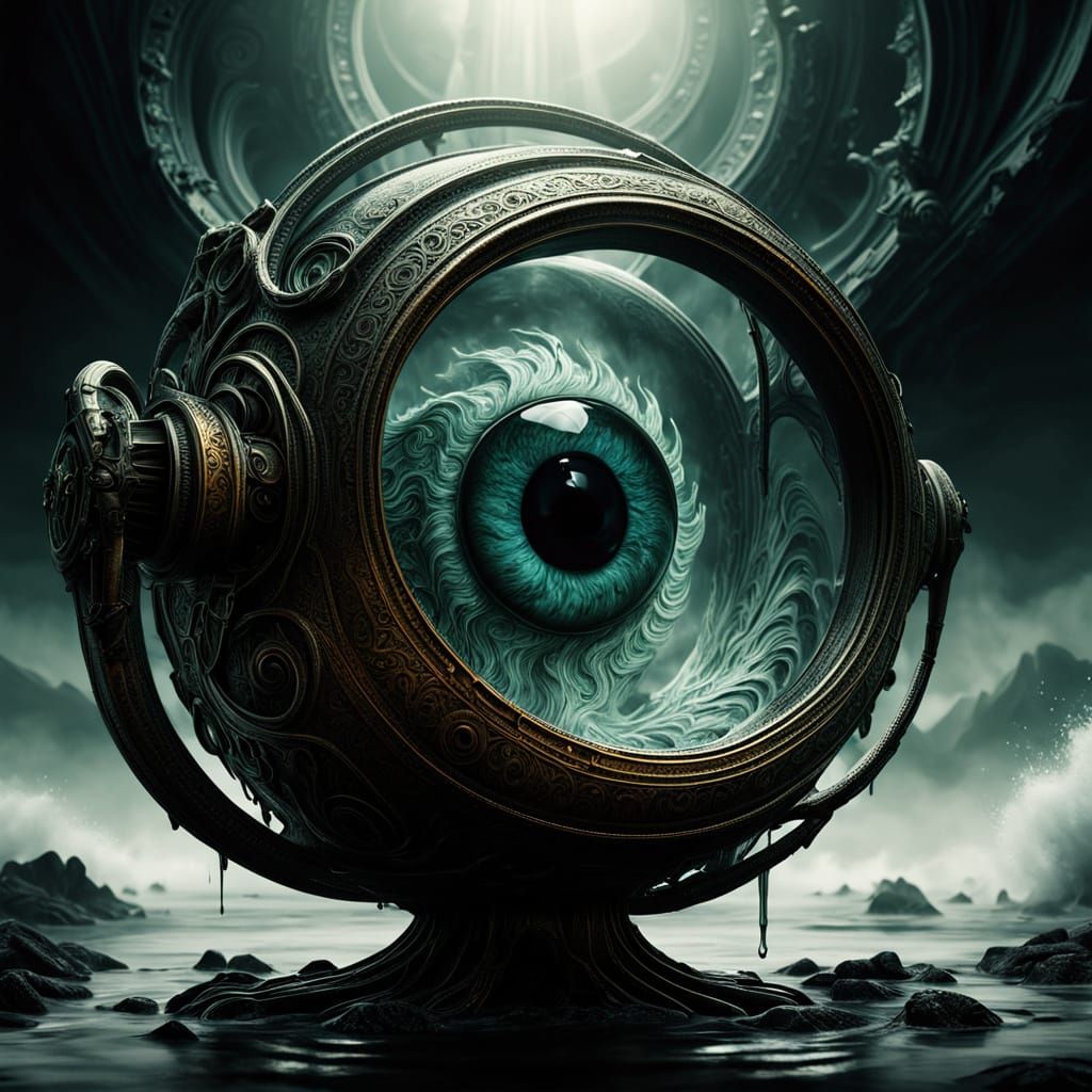 Biomechanical Horror in Dark Fantasy Scene