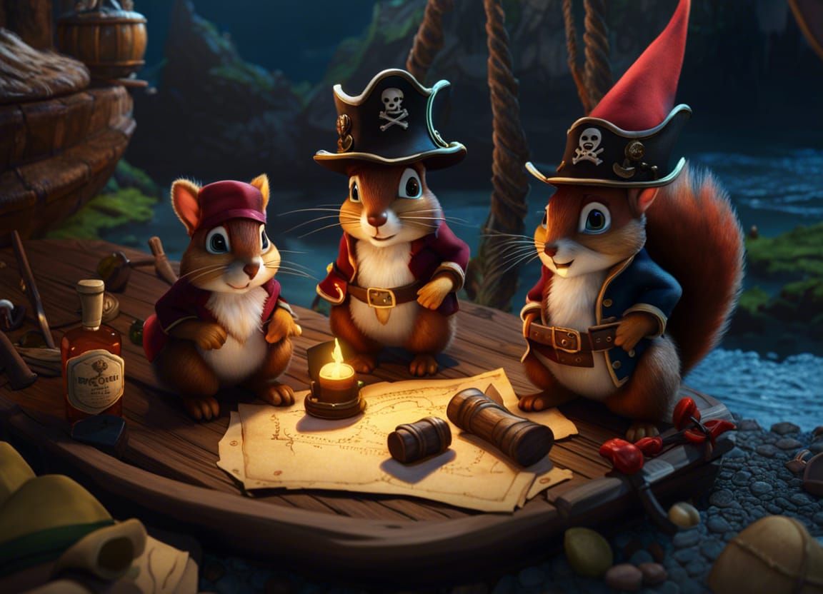 Squirrel Pirates Planning in a Secret Cove