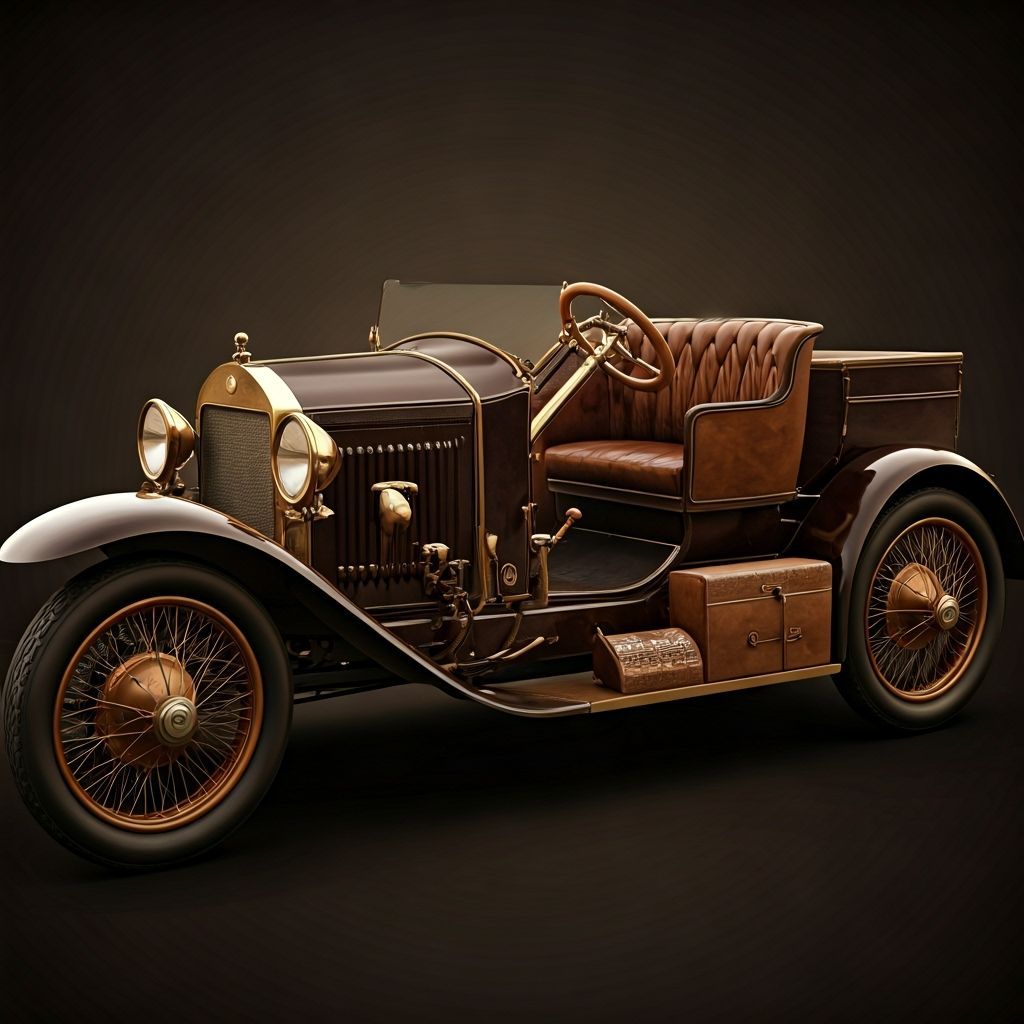 Classic Car with Dickey Seat in Retro Style