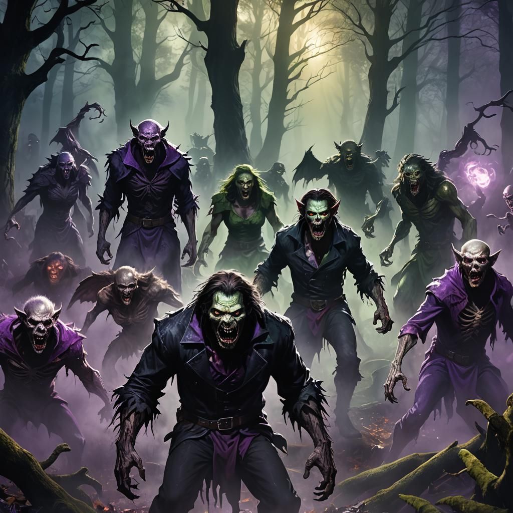 Undead Supernatural Beings in Mystical Forest