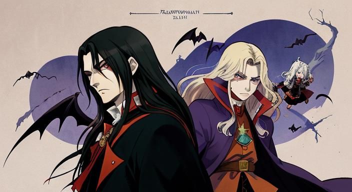 Dracula and Alucard: Anime-Inspired Comic Art