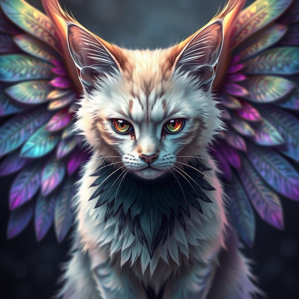 Flying Cat in Anime-Inspired Aesthetic