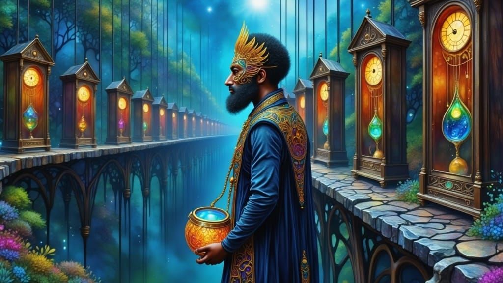 Mystical Guardian at the Bridge of Time