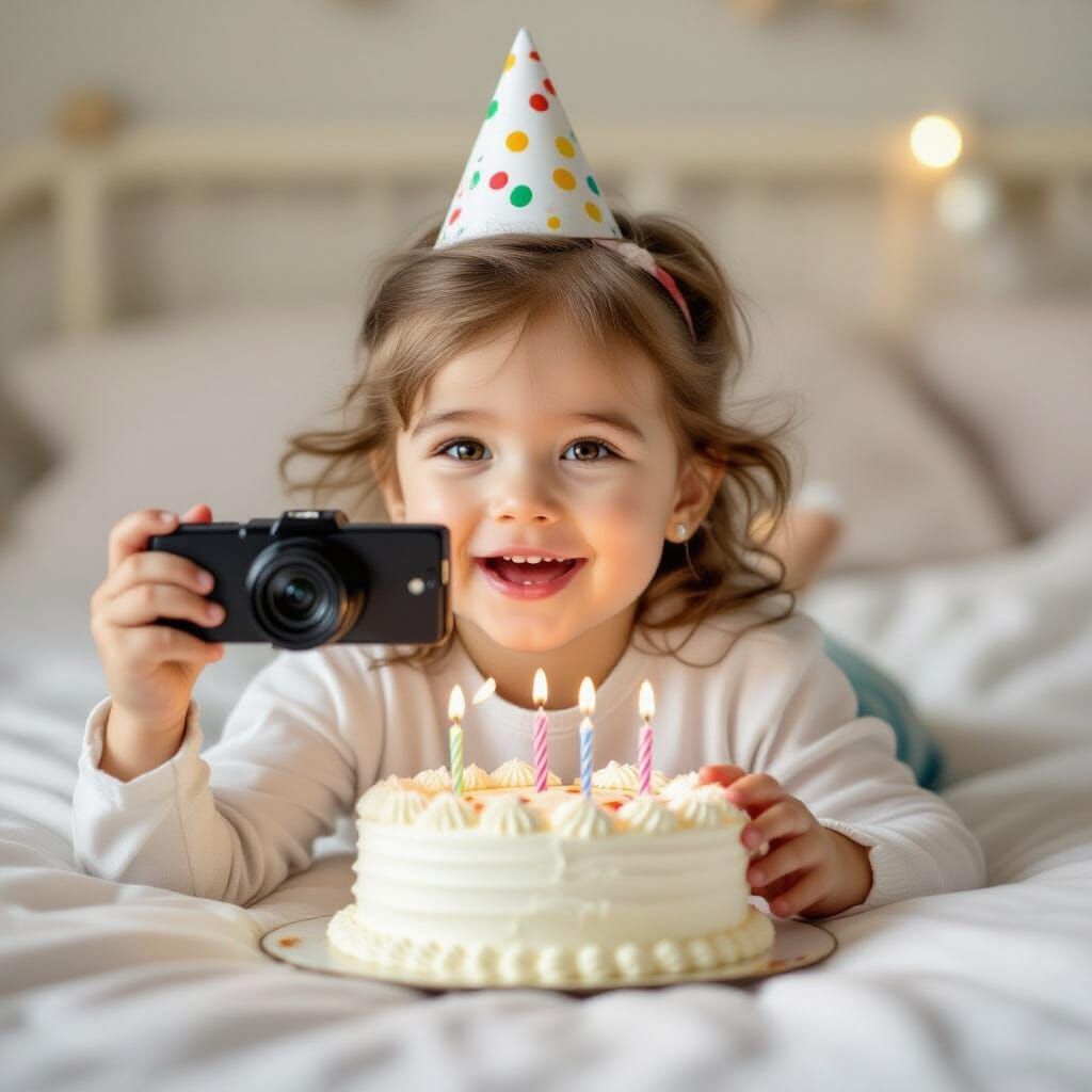 Birthday Photo Through Camera Lens