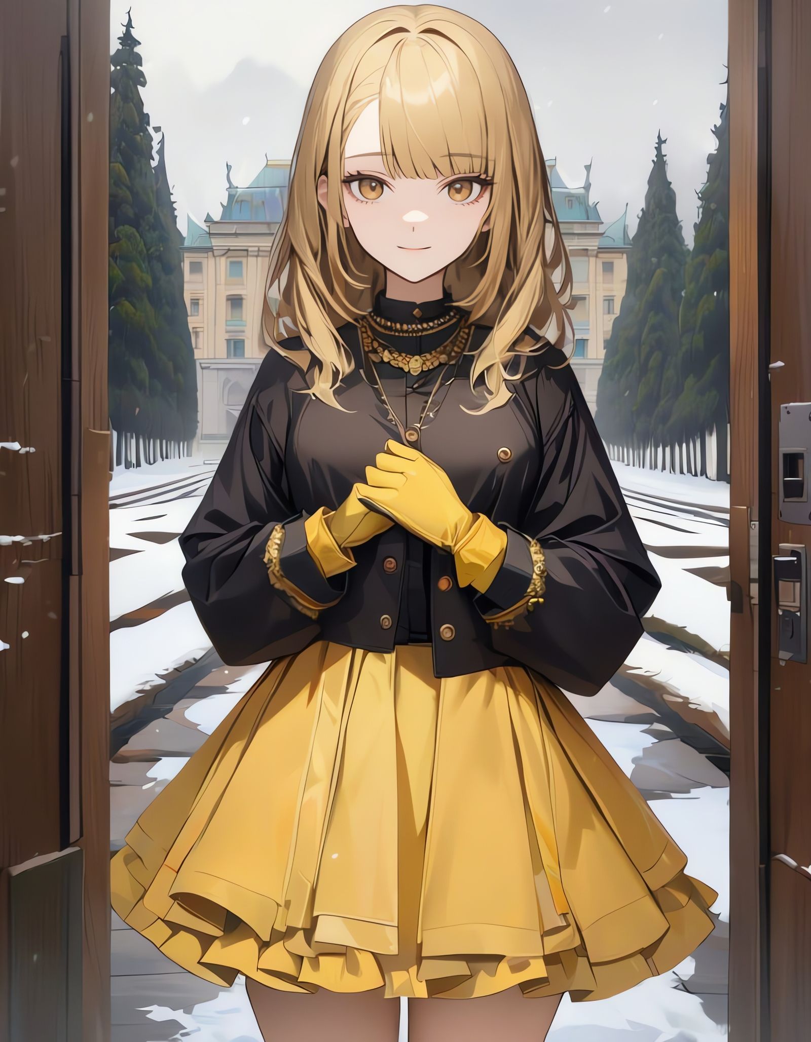 Golden Goddess in Snowy Palace