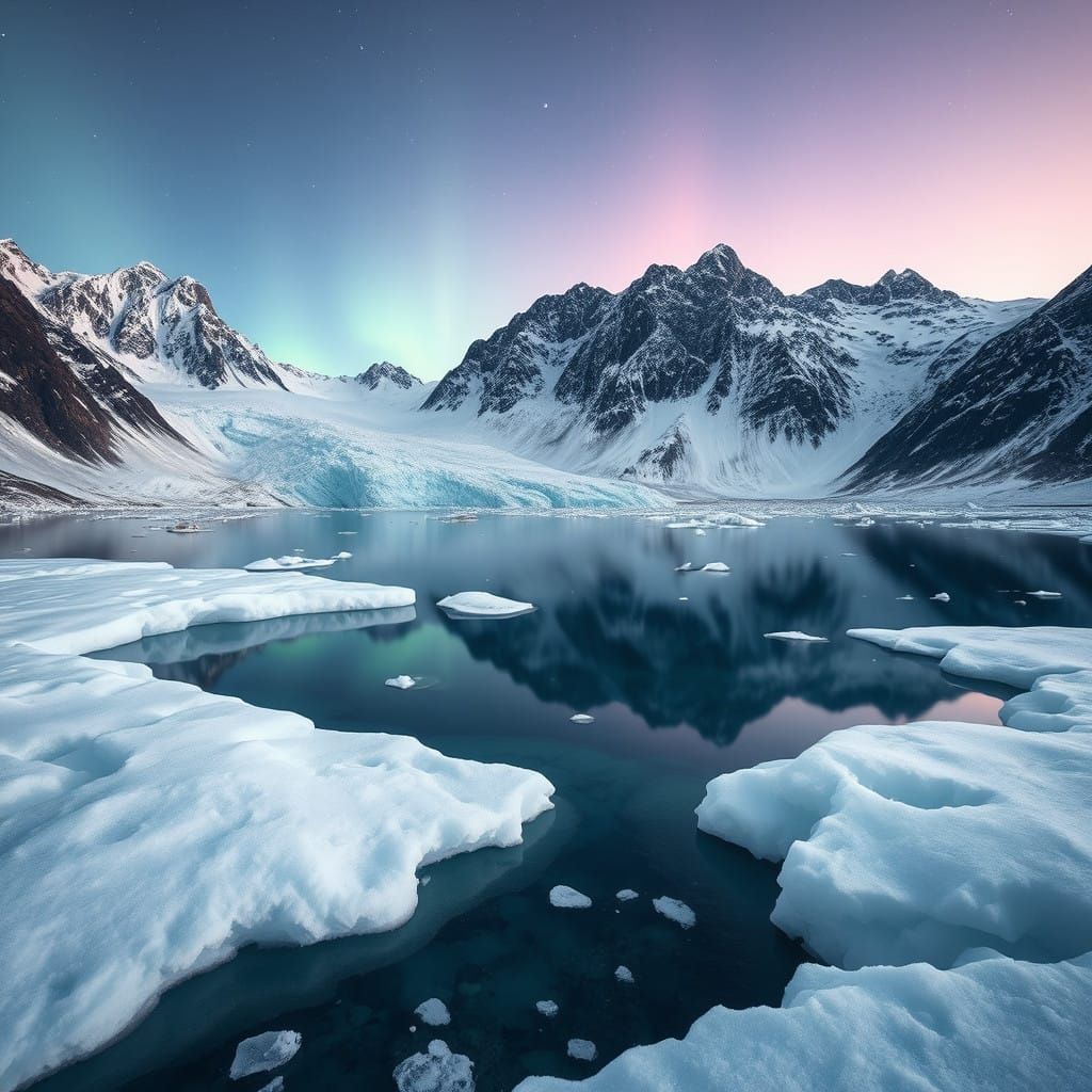 Frozen Serenity with Northern Lights