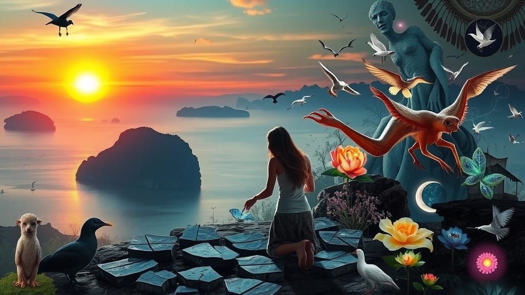 Surreal Ha Long Bay Dreamscapes in Bio-Art Collage