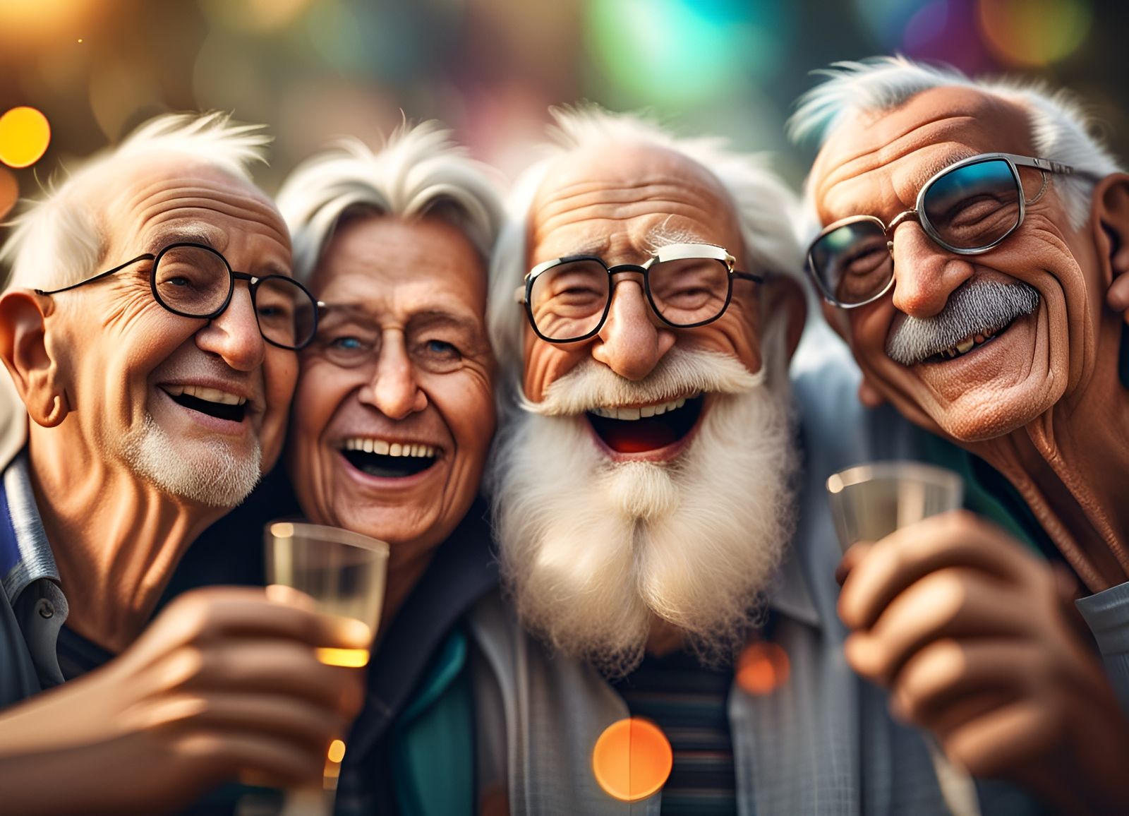 Celebrating Friendship: Hyperrealistic Old Friends