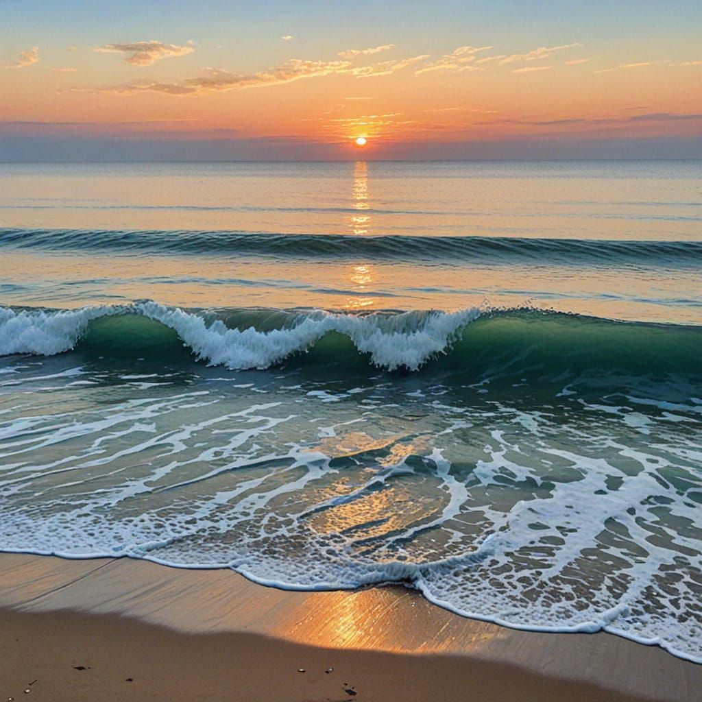 Turquoise Horizon, Soft Light and Gentle Waves