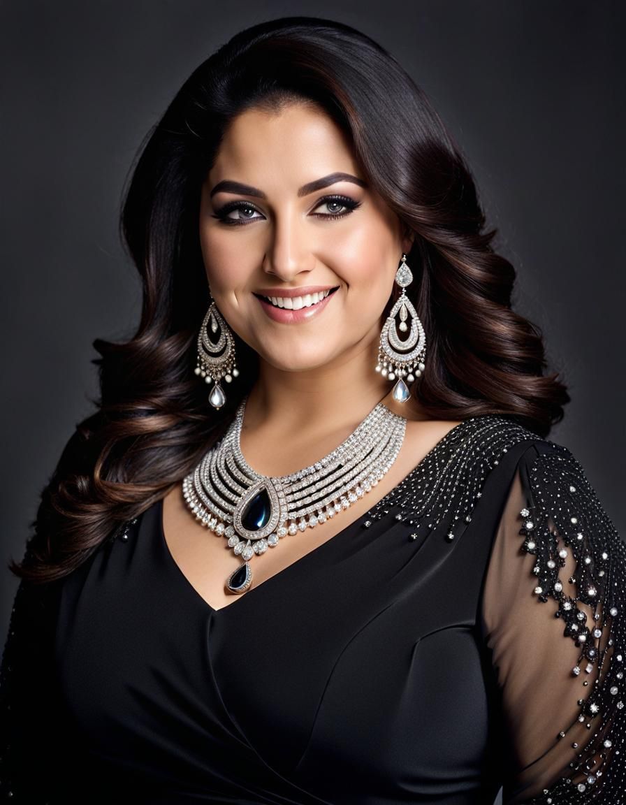 Psychedelic Portrait of a Confident Middle Eastern Woman