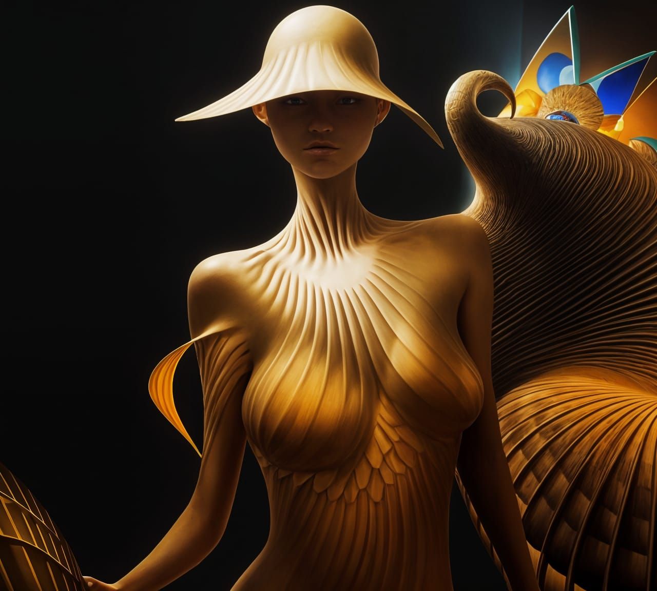 Polychromatic Geometric Abstract in Hyperreal Style