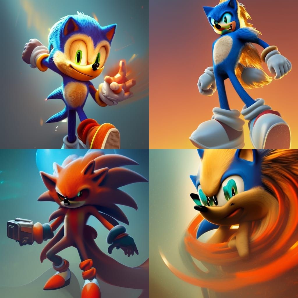 Hyperdetailed Sonic the Hedgehog Concept Art