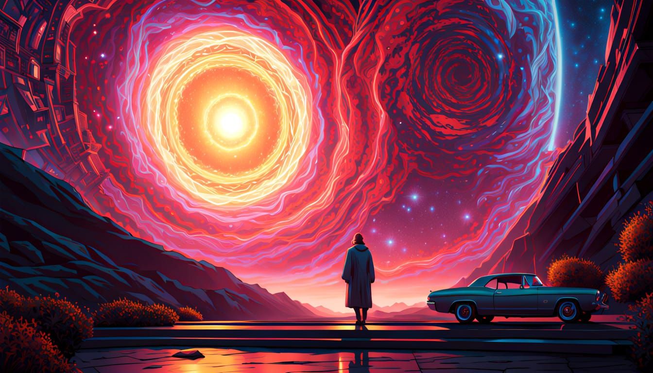 A Cosmic Visionary Stands at the Threshold of Reality