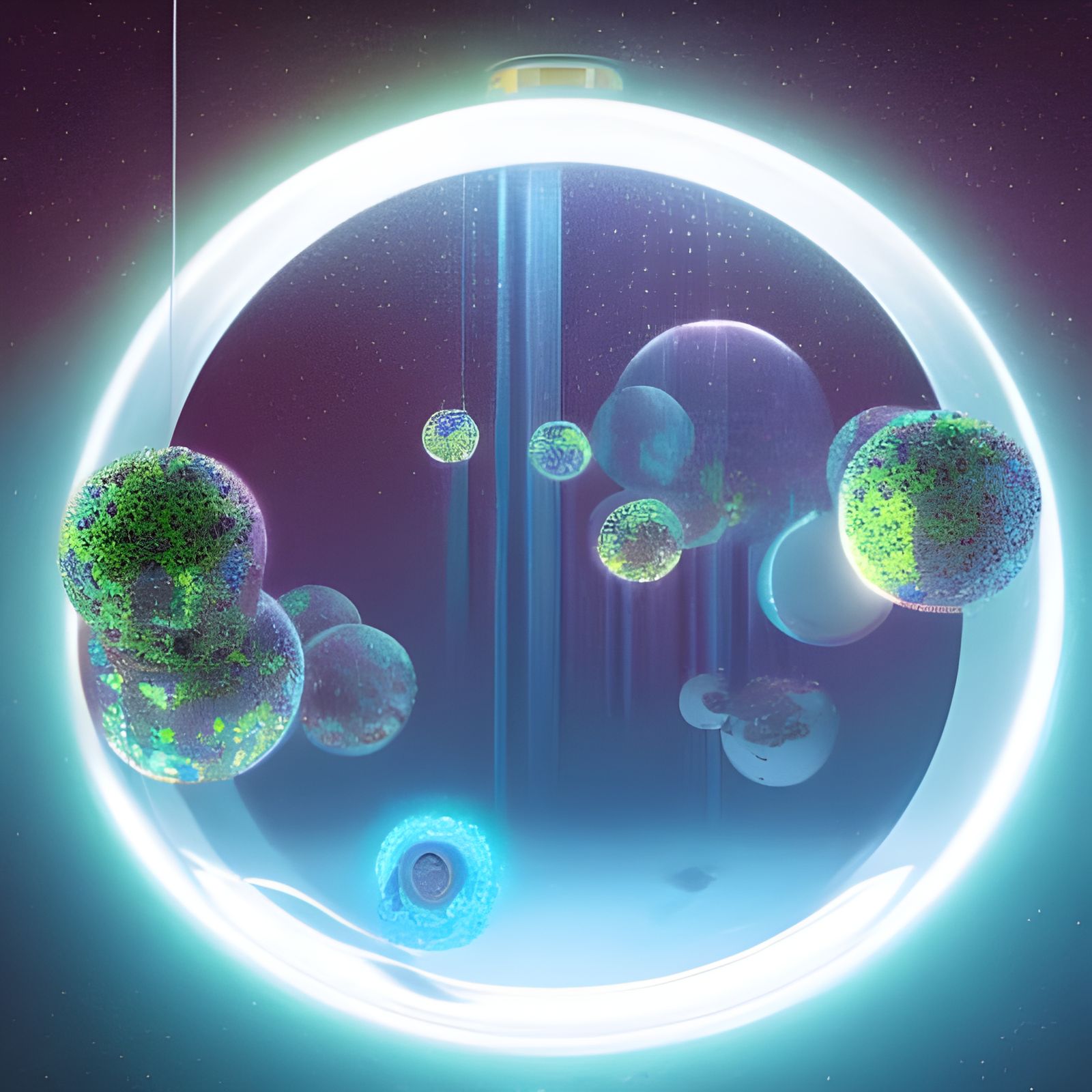 Enchanted Cosmic Worlds in Bioluminescent Volumetric Paintin...