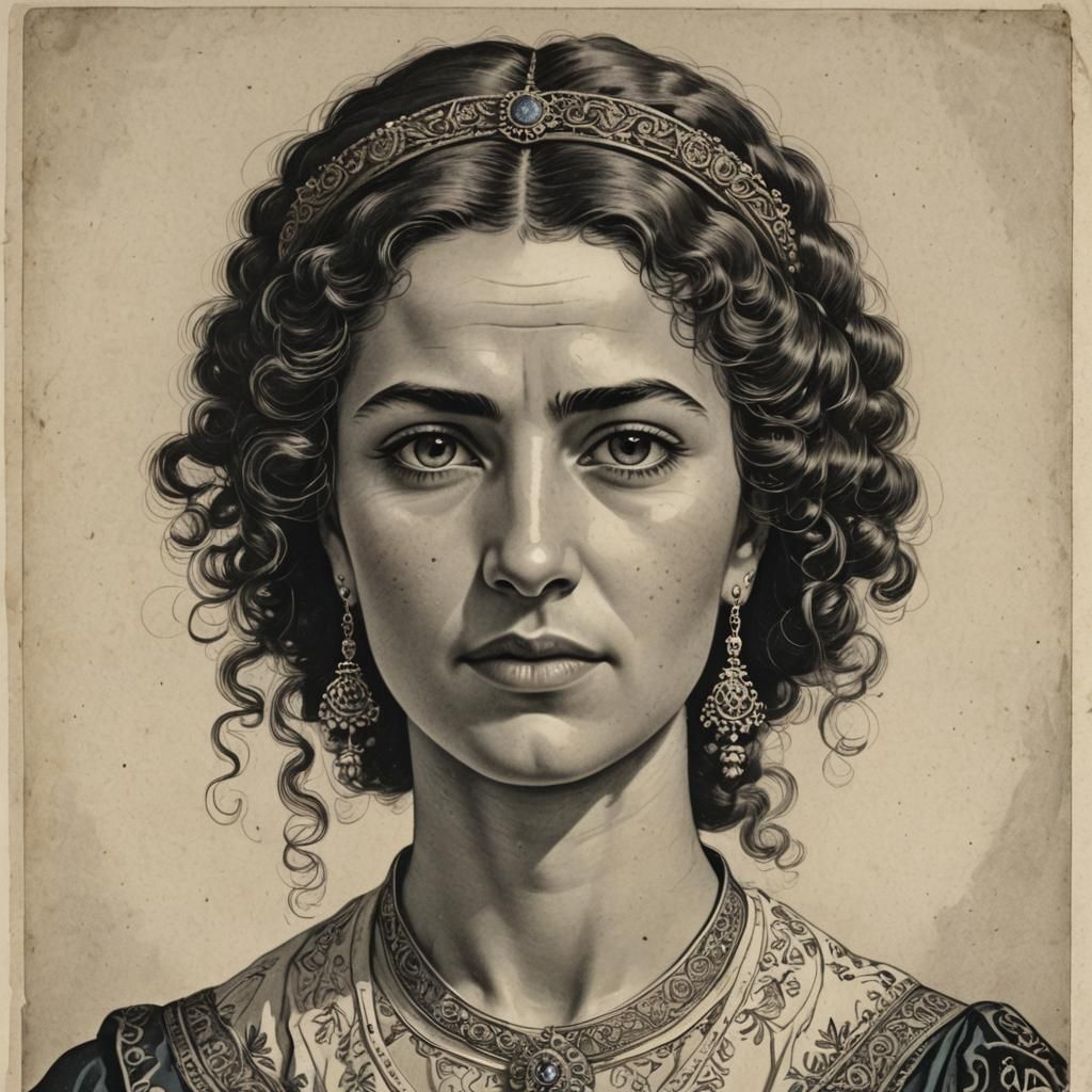 Portrait of a Turkish Woman in Detailed Matte Painting