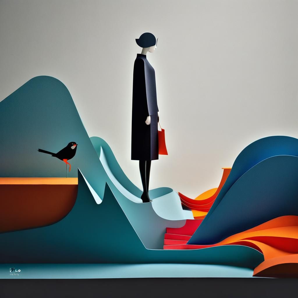 Paper-Cut Illustration in a Digital Style