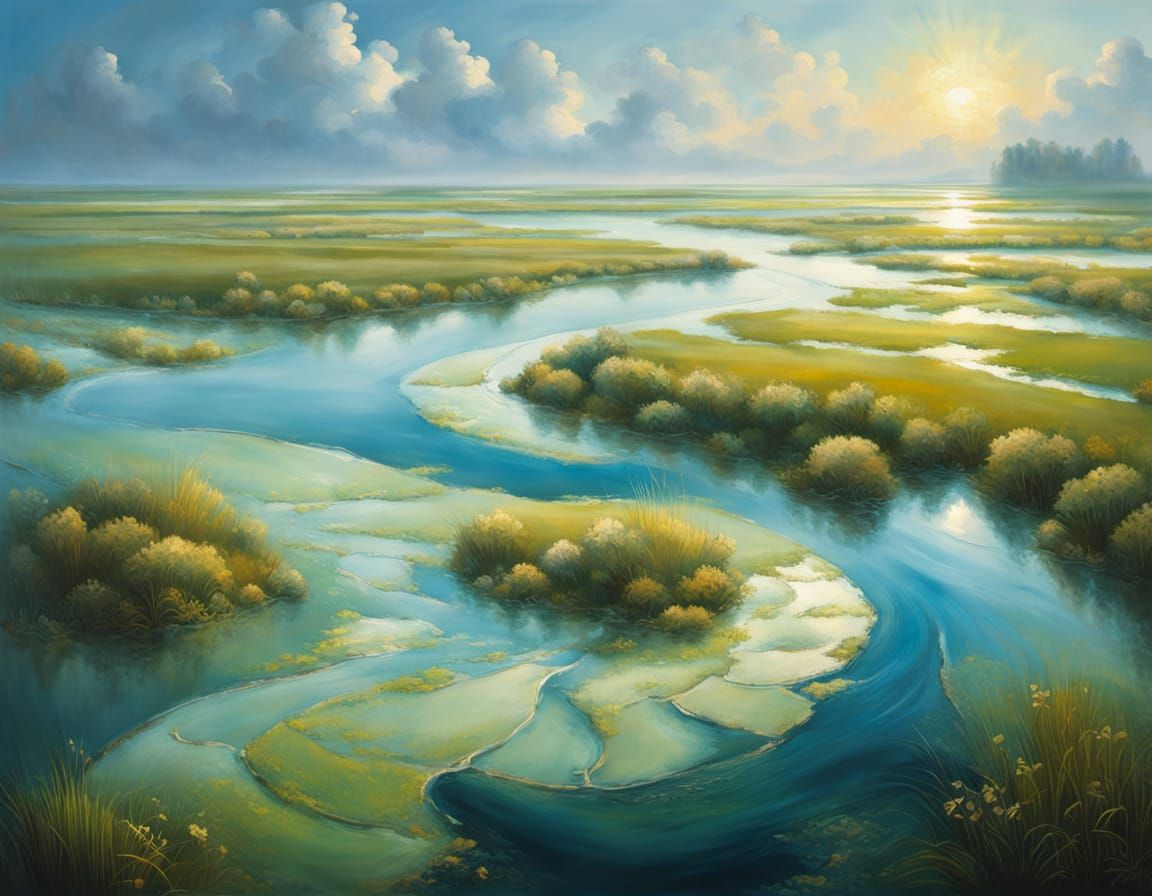 Baroque Landscape Masterpiece in Soft, Dreamy Brushstrokes