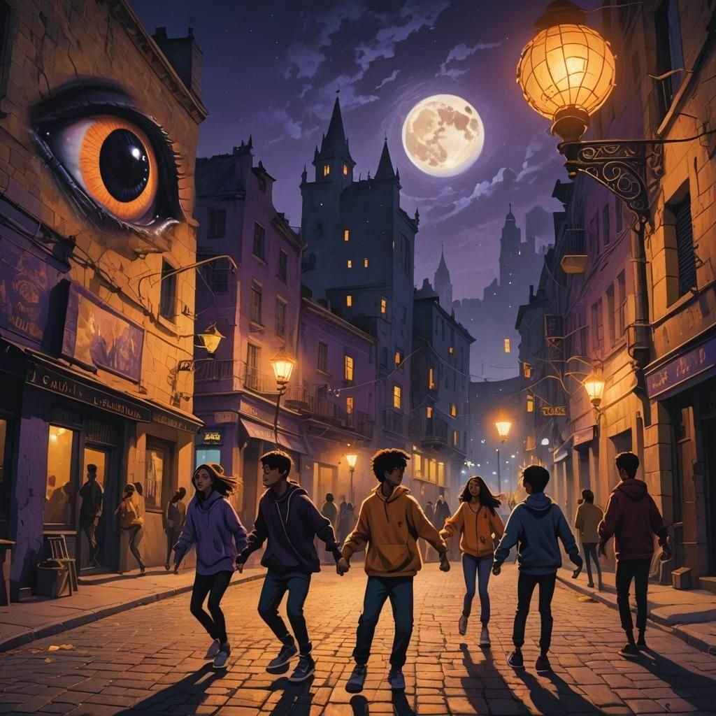 Teens Dancing Under the Watchful Eye