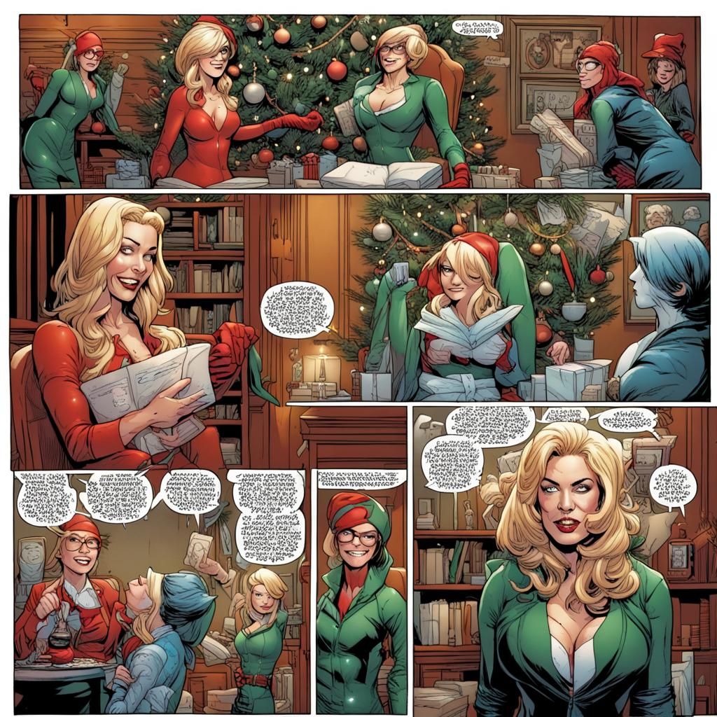 Poison Ivy and Harley Quinn's Christmas, Comic Book Art