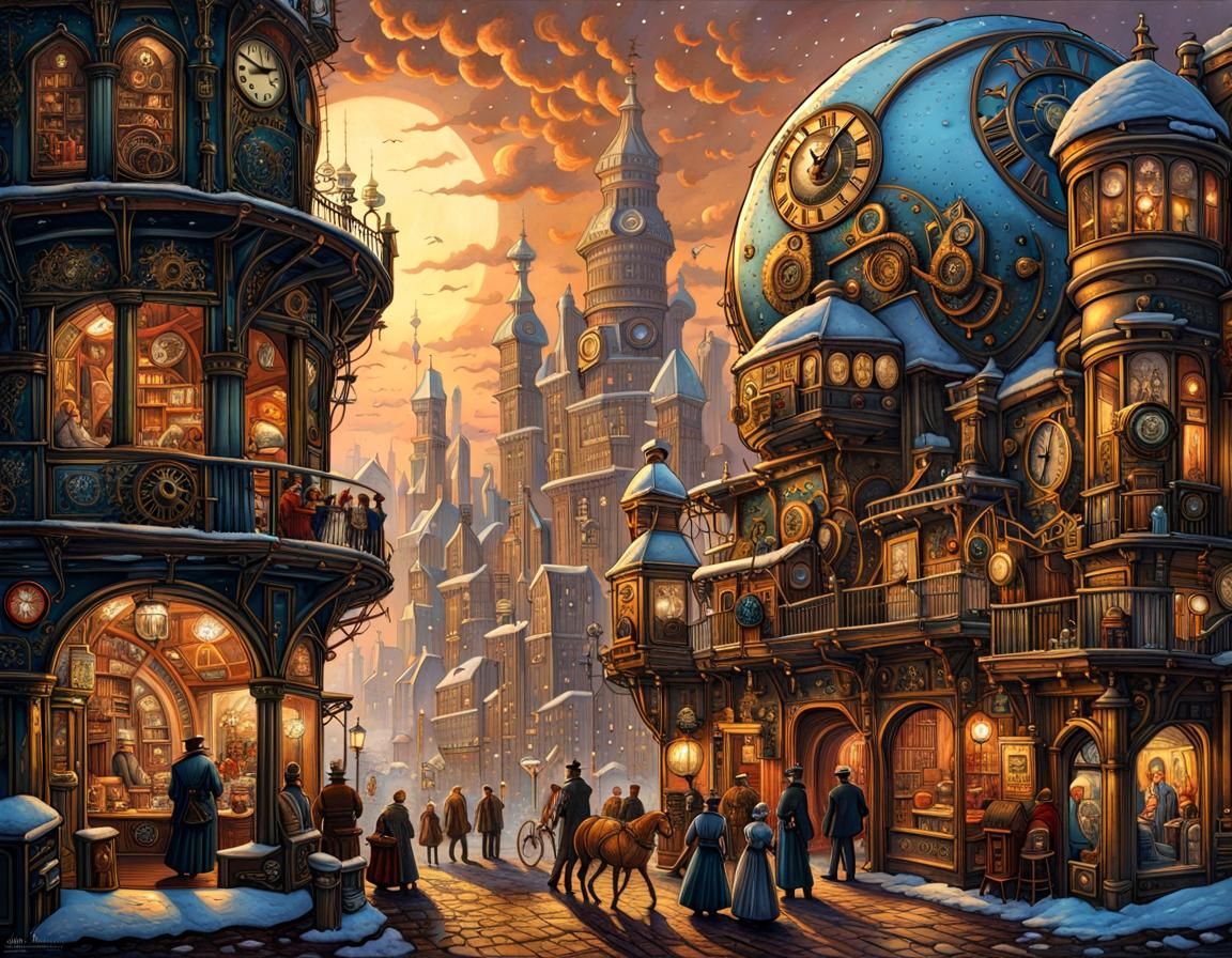 Winter in Steampunk City