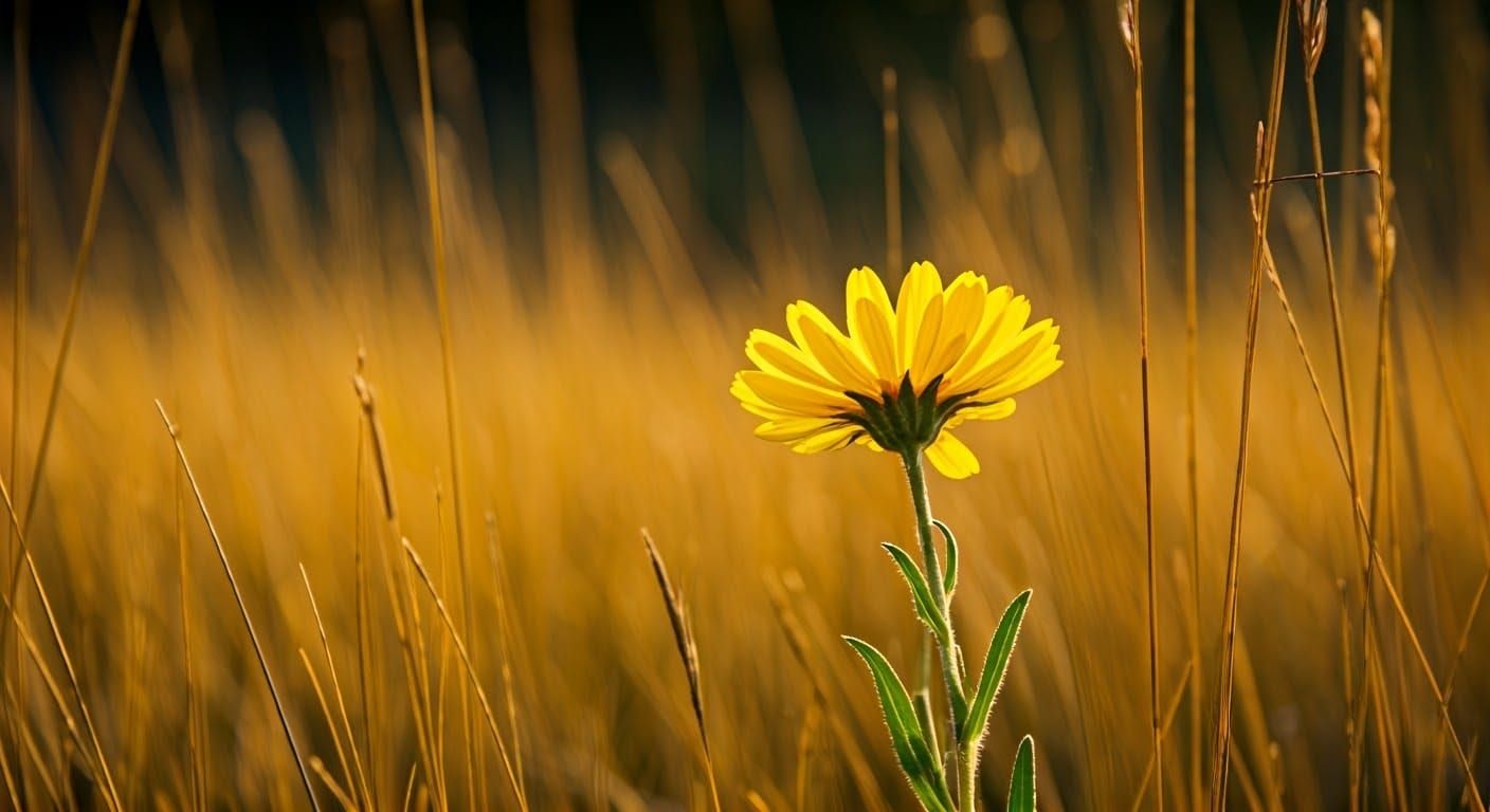 Yellow Flower in Yellow Field, Visionary Art
