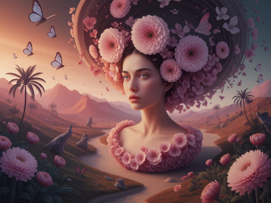 Surrealist Masterpiece: Ethereal Beauty in a Dreamlike Lands...